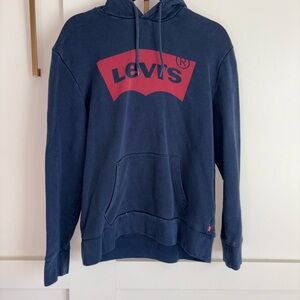 Levi's Navy Blue Hoodie with Red Logo